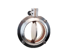 Затвор дисковий поворотний під приварку 102 мм (ущільнення силікон), кран метелик, AISI 304
