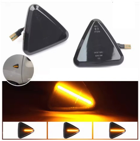 Повторювачі поворотів Renault Kangoo 2 2008-2013 Повторювач повороту Рено Кенго 2 (2шт динамічні чорні ЛЕД), фото 1