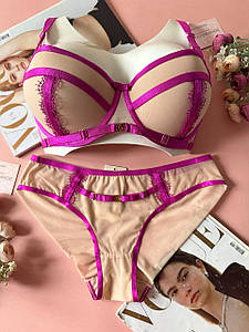 Комплект жіночої нижньої білизни рожевий