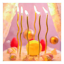 Свічки для торта Waves GOLD хвилясті набір 6 штук, фото 4