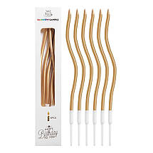 Свічки для торта Waves GOLD хвилясті набір 6 штук, фото 3