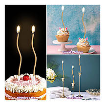 Свічки для торта Waves GOLD хвилясті набір 6 штук, фото 2