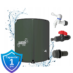 Бочка для води GardenLine DES6395 750 л зелена для збору дощової води