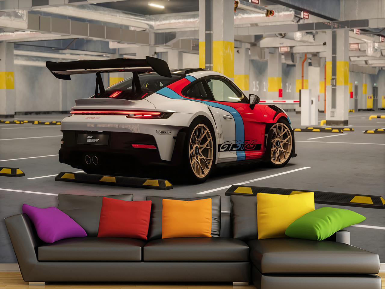 Фотошпалери 3д на стіну, флізелінові фотошпалери підлітку в спальню, кухню, зал "Porsche GT3RS", фото 1