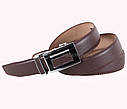 Чоловічий ремінь зі штучної шкіри під штани UK888-31 коричневий, фото 3