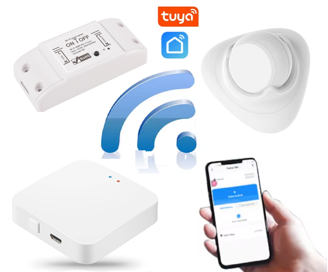 Smart автоматизація освітлення 1DAL LightKit MIX05 | Датчик присутності + Хаб + Wi-Fi реле | APP "Tuya"