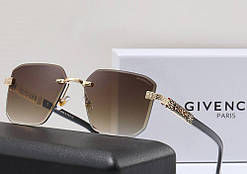 Жіночі брендові безоправні окуляри Givenchy (68004) коричневі