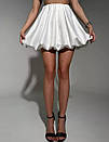 Жіноча біла коротка спідниця-баллон, фото 2