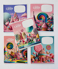 Зошит 12 аркушів коса лінія Candy (3266(12кл)) Школярик