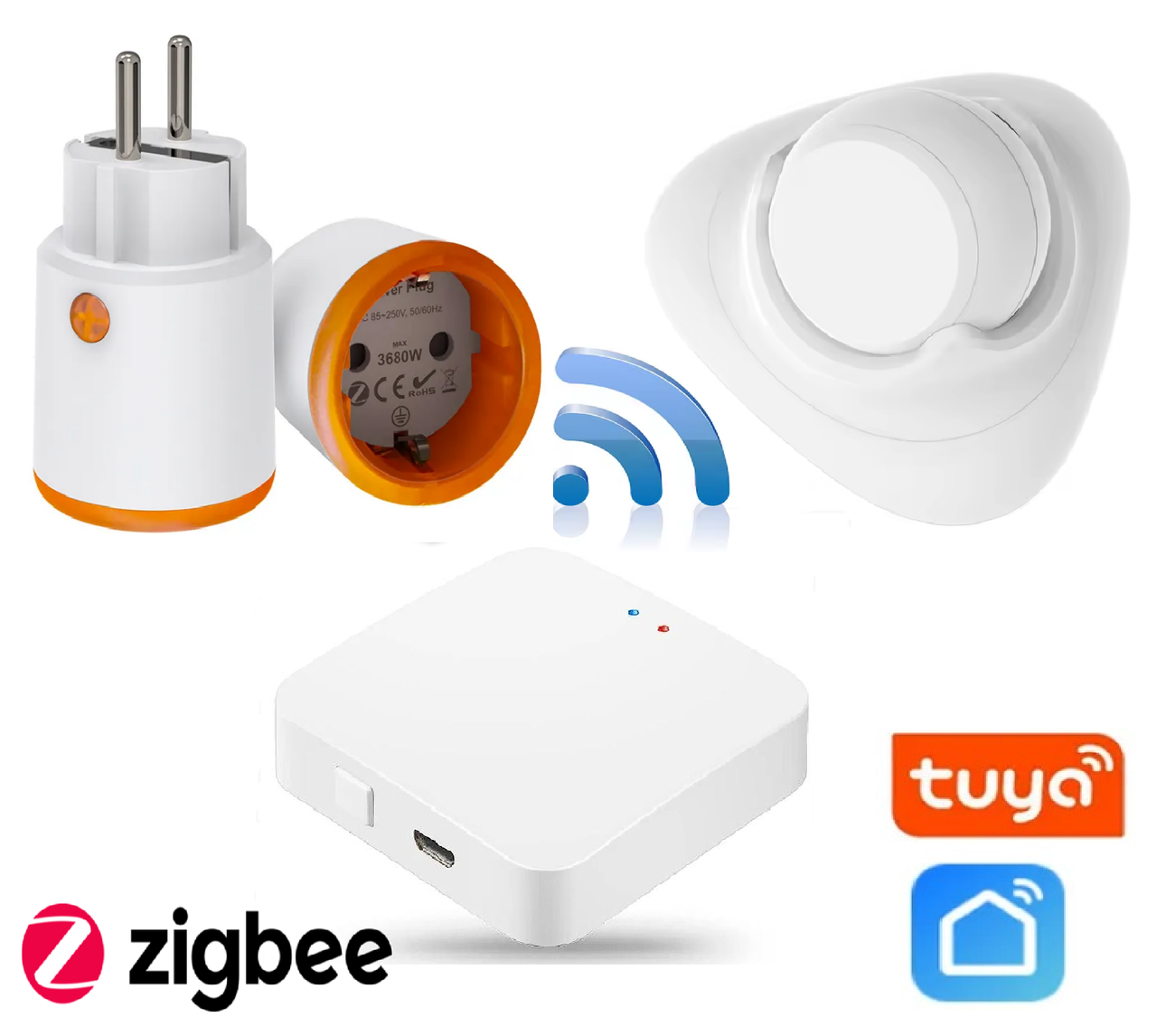 Smart автоматизація освітлення 1DAL LightKit ZB1 | Датчик присутності + Хаб + Розетка | ZigBee, APP "Tuya"