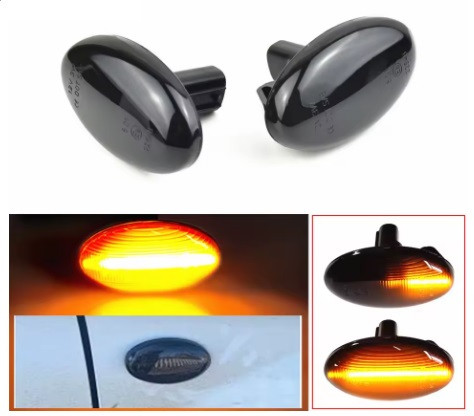 Повторювач повороту Subaru Forester 2 2002-2005 Субару Форестер 2 (2шт динамічні чорні ЛЕД), фото 1