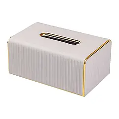 Серветниця з екошкіри 21.5х13х9 см органайзер для серветок на стіл Сірий Lugi