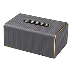 Серветниця з екошкіри 21.5х13х9 см органайзер для серветок на стіл для кафе та ресторанів Сірий