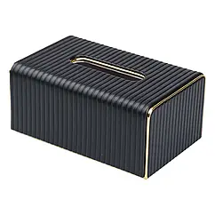 Серветниця з екошкіри 21.5х13х9 см органайзер для серветок на стіл для кафе та ресторанів Чорний