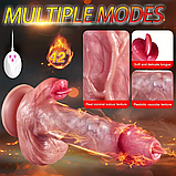 Реалістичний жіночий вібратор із функцією лизання, фото 4