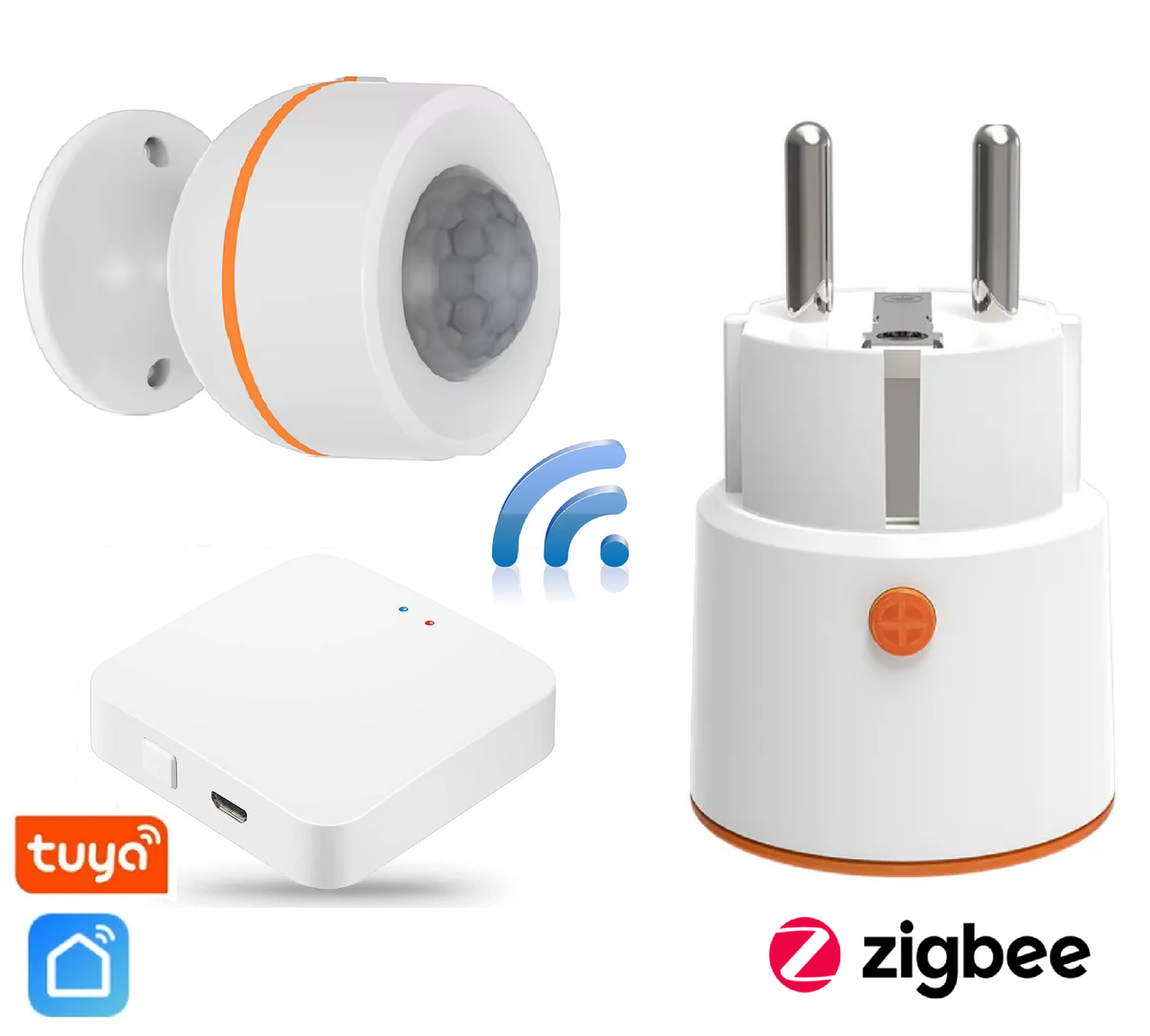 Smart автоматизація освітлення 1DAL LightKit ZB2 | Датчик руху + Хаб + Розетка | ZigBee, APP "Tuya"