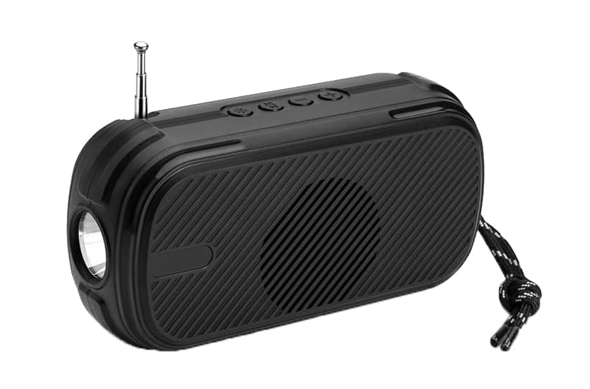 FM радіоприймач з Bluetooth, портативна колонка з ліхтариком YG-A30 3Вт FM AUX Вологостійкічть IPX4 Чорний