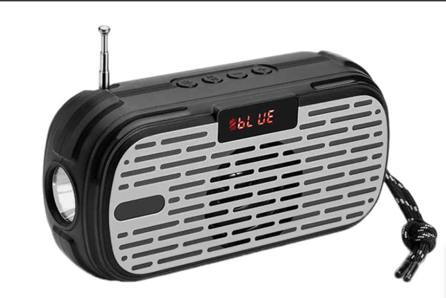 Портативна колонка з ліхтариком, FM-радіо з Bluetooth BassDrive YG-A31 AUX, USB, Радіо, Чорно-сірий