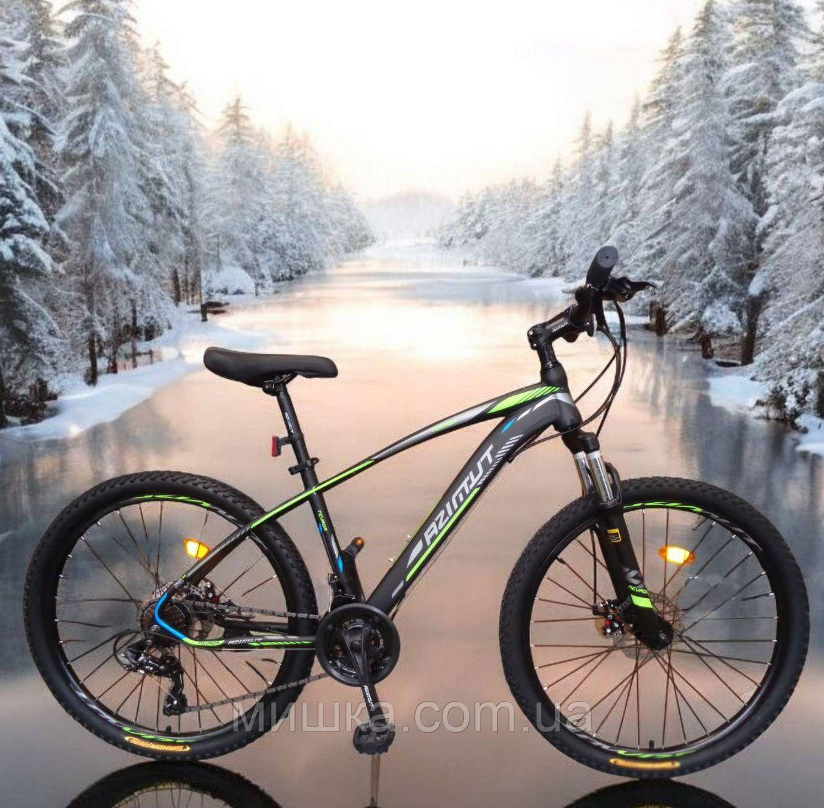 Велосипед гірський "Nevada" Shimano, колеса 29" рама 17", чорно-зелений