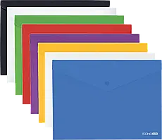 Папка-конверт на кнопці пластикова (В5, 180мкм, асортимент кольорів) Economix E31302