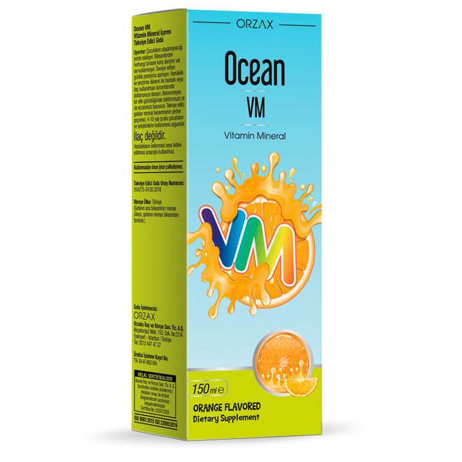 Вітаміни для дітей зі смаком апельсину Orzax Ocean VM Syrup, 150 мл