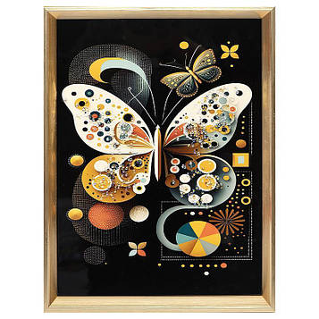 Картина з каменів для інтер'єру на стіну на кухню, спальню, зал, офіс 30х40см «Метелик №-1»