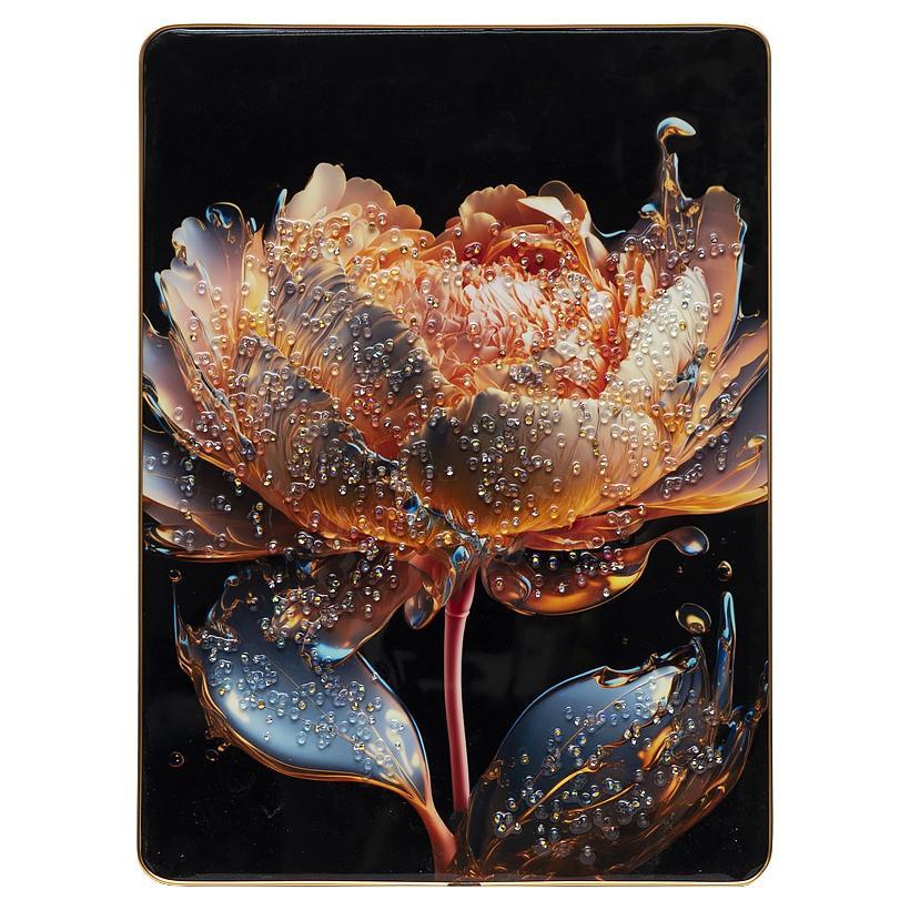 Картина з каменів для інтер'єру на стіну на кухню, спальню, зал, офіс 30х40см «Півонія», фото 1