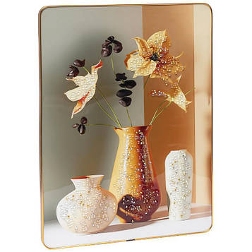 Картина з каменів для інтер'єру на стіну на кухню, спальню, зал, офіс 30х40см «Квіти у вазі №-3»