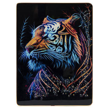 Картина з каменів для інтер'єру на стіну на кухню, спальню, зал, офіс 30х40см «Тигр №-2»