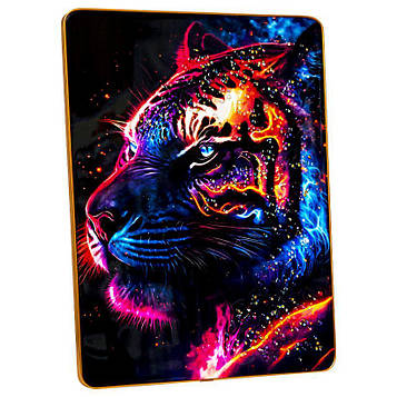 Картина з каменів для інтер'єру на стіну на кухню, спальню, зал, офіс 30х40см «Тигр №-3»