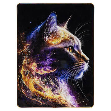 Картина з каменів для інтер'єру на стіну на кухню, спальню, зал, офіс 30х40см «Вогняний кіт»