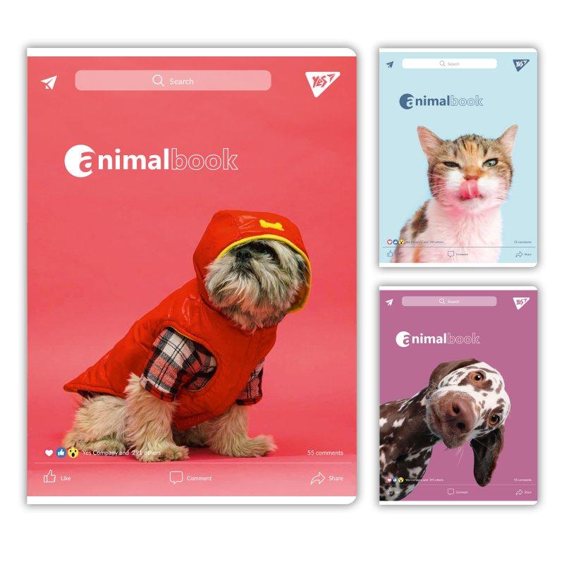 Зошит для записів YES А4/48 листів клітинка Animalbook гібрид 682002