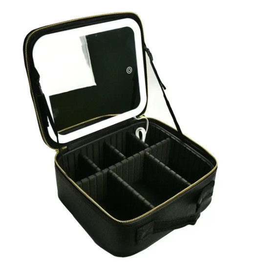 Дорожня косметичка – органайзер із дзеркалом та LED підсвіткою · Портативний бьюті-кейс для косметики 4974298