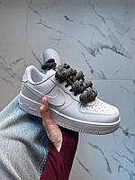Білі жіночі шкіряні кросівки Nike Air Force 1 Low Демісезонні кросівки Найк Аір Форс 1