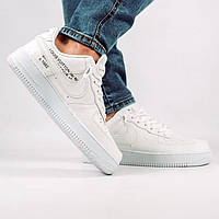 Білі жіночі шкіряні кросівки Nike Air Force 1 Low Демісезонні кросівки Найк Аір Форс 1