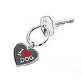 Брелок із хромованого металу з підвіскою "I Love My Dog" від німецького бренду Troika, фото 2