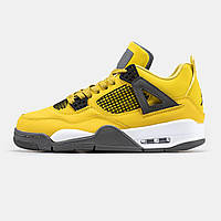 Демісезонні Жовті шкіряні жіночі кросівки Nike Air Jordan 4 SE Yellow