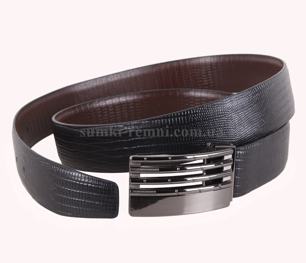 Чоловічий ремінь зі штучної шкіри під штани UK888-40 чорний, фото 1