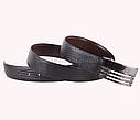 Чоловічий ремінь зі штучної шкіри під штани UK888-40 чорний, фото 3