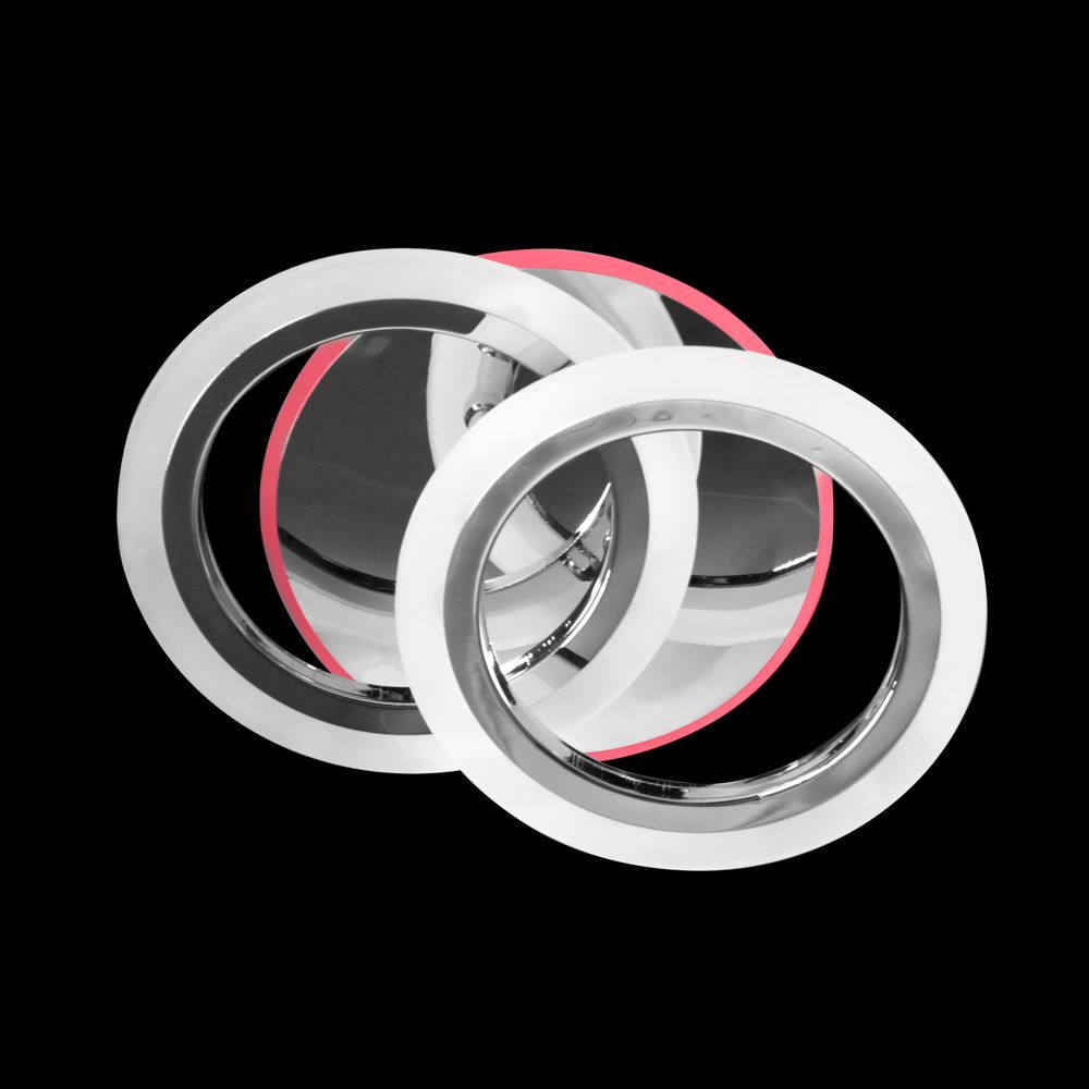 Люстра стельова світлодіодна "Круги" 55 Вт, хром, з пультом керування