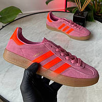 Рожеві замшеві жіночі кросівки Adidas Gazelle Демісезонні кеди Адідас Газель