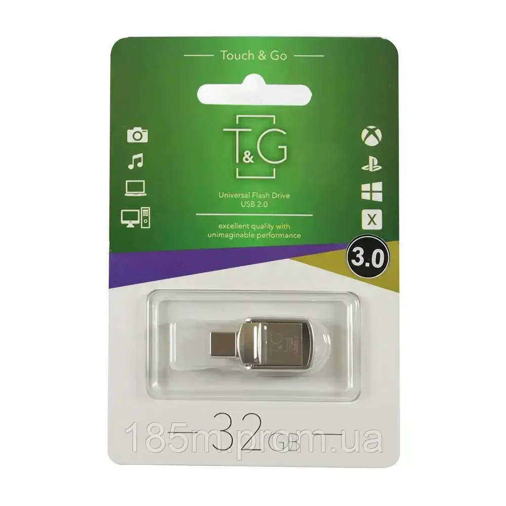 Флешка T&G 104 32GB 3.0 USB-Type C металева, фото 1