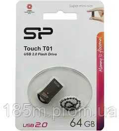 Флешка SILICON POWER Touch T01 64Gb Black metal, фото 1