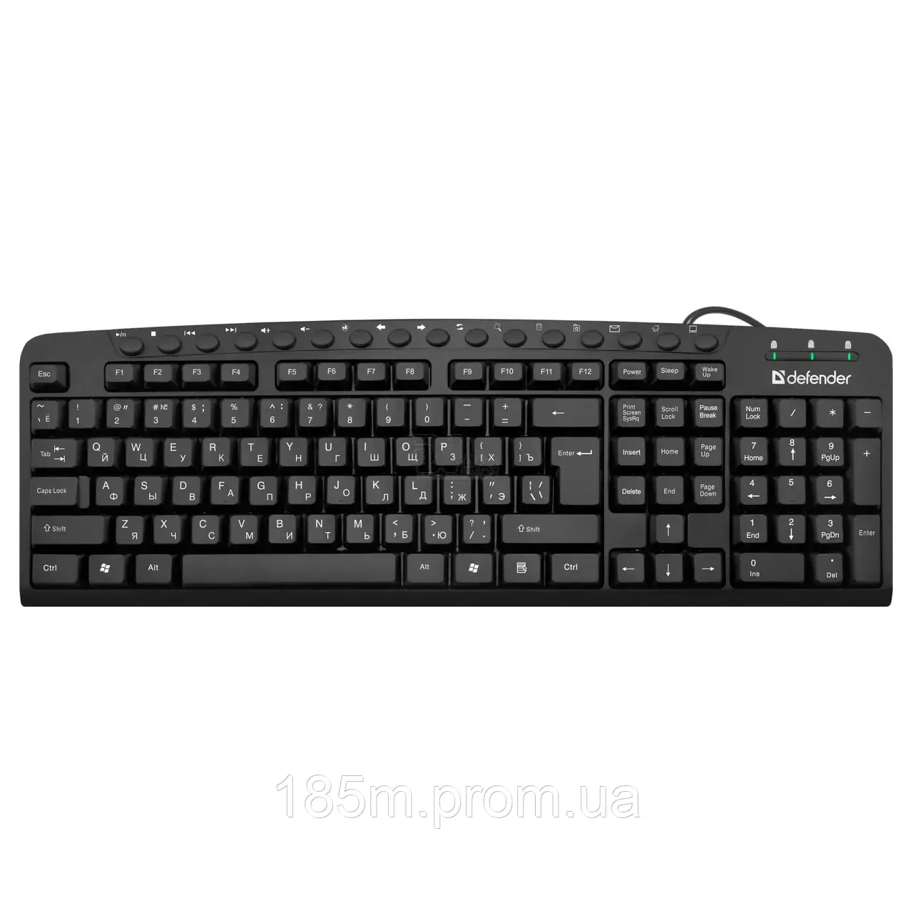 Клавіатура DEFENDER Focus HB-470 UKR чорний мультимедія, фото 1