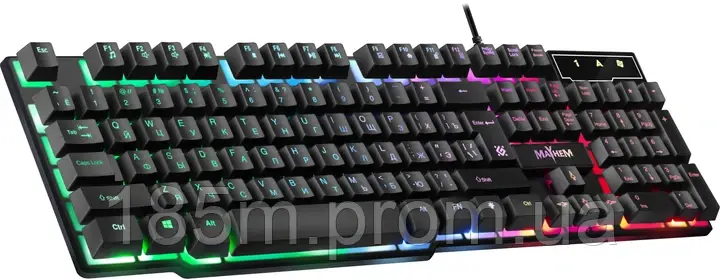 Клавіатура ігрова DEFENDER Mayhem GK-360DL RGB райдужне підсвічування, фото 1