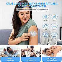 Luvan Wireless TENS&EMS Unit міостимулятор, 2-канальний незалежний електричний імпульсний масажер, 6 різ, фото 6