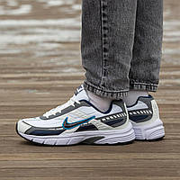 Білі шкіряні чоловічі кросівки Nike Initiator White Grey Blue Демісезонні Найк