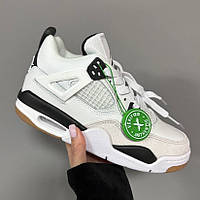 Білі жіночі шкіряні кросівки Nike Air Jordan 4 / Демісезон Найк аїр Джордан 4