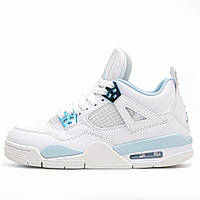 Білі жіночі шкіряні кросівки Nike Air Jordan 4 Retro Демісезон Найк аїр Джордан 4