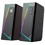Колонки DEFENDER 2.0 Solar 3 10Вт Bluetooth підсвітка USB чорні